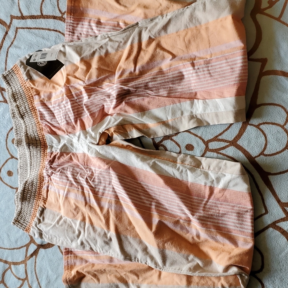 Element Coral and White Striped Flare Boho Pants